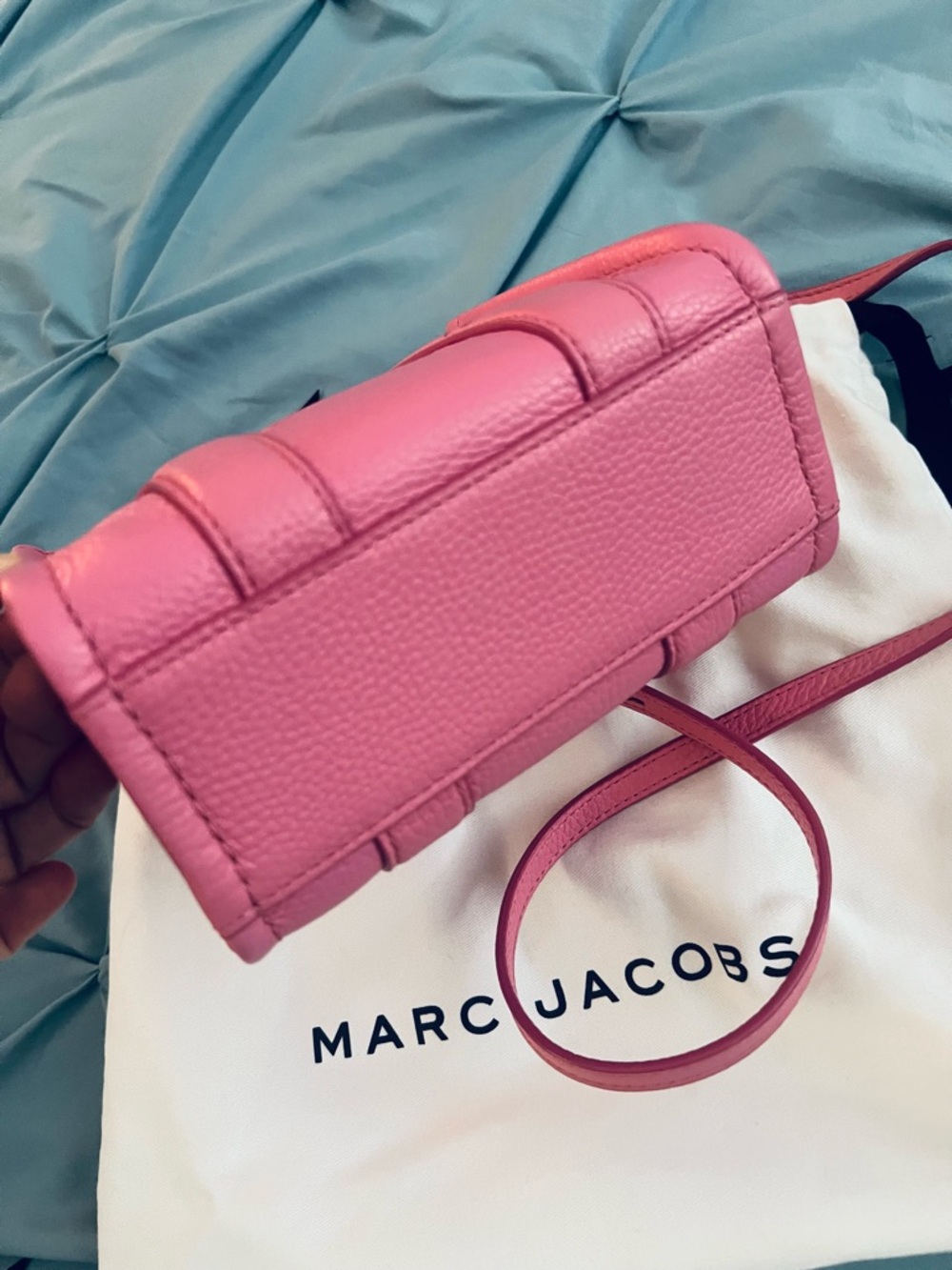 Marc Jacobs Pink The Tote Bag Mini Pebble Leather - Picture 4 of 5